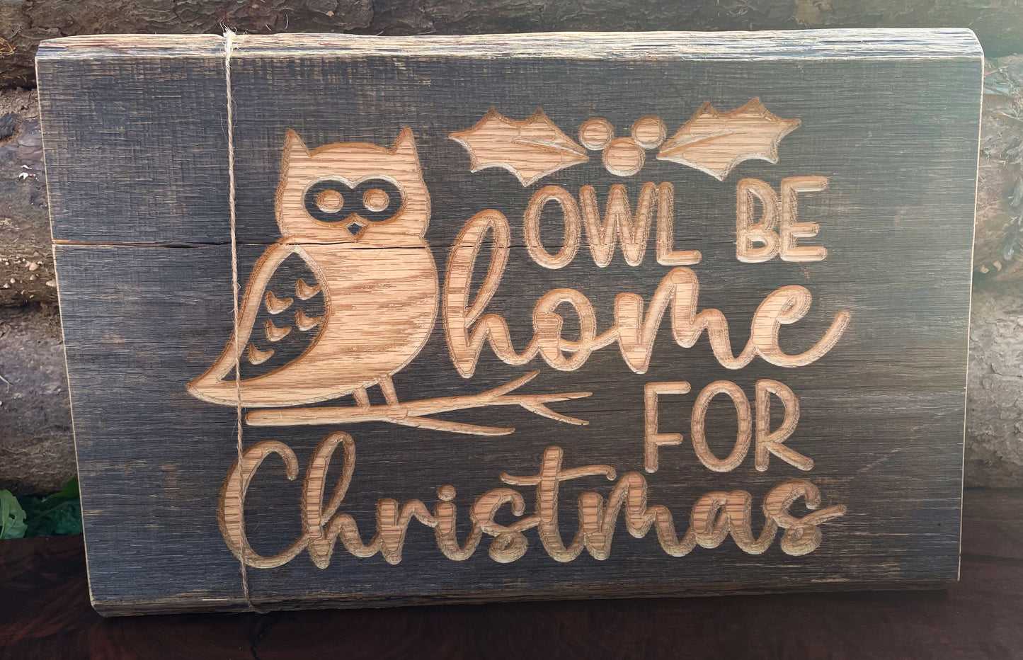 Reclaimed Barn Wood Carved Christmas Signs