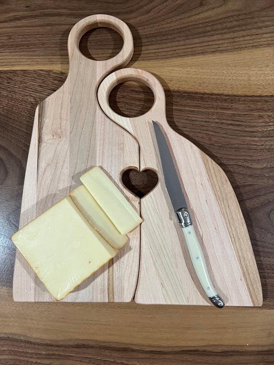 Nesting Hardwood Serving Boards w/ Heart Cutout