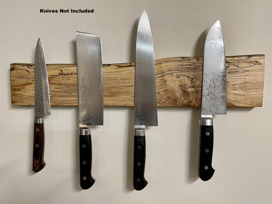 Live Edge Spalted Maple Magnetic Knife Block