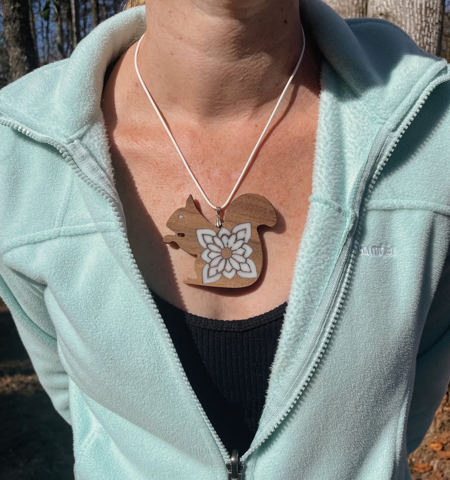 Hardwood Squirrel Lotus Pendant