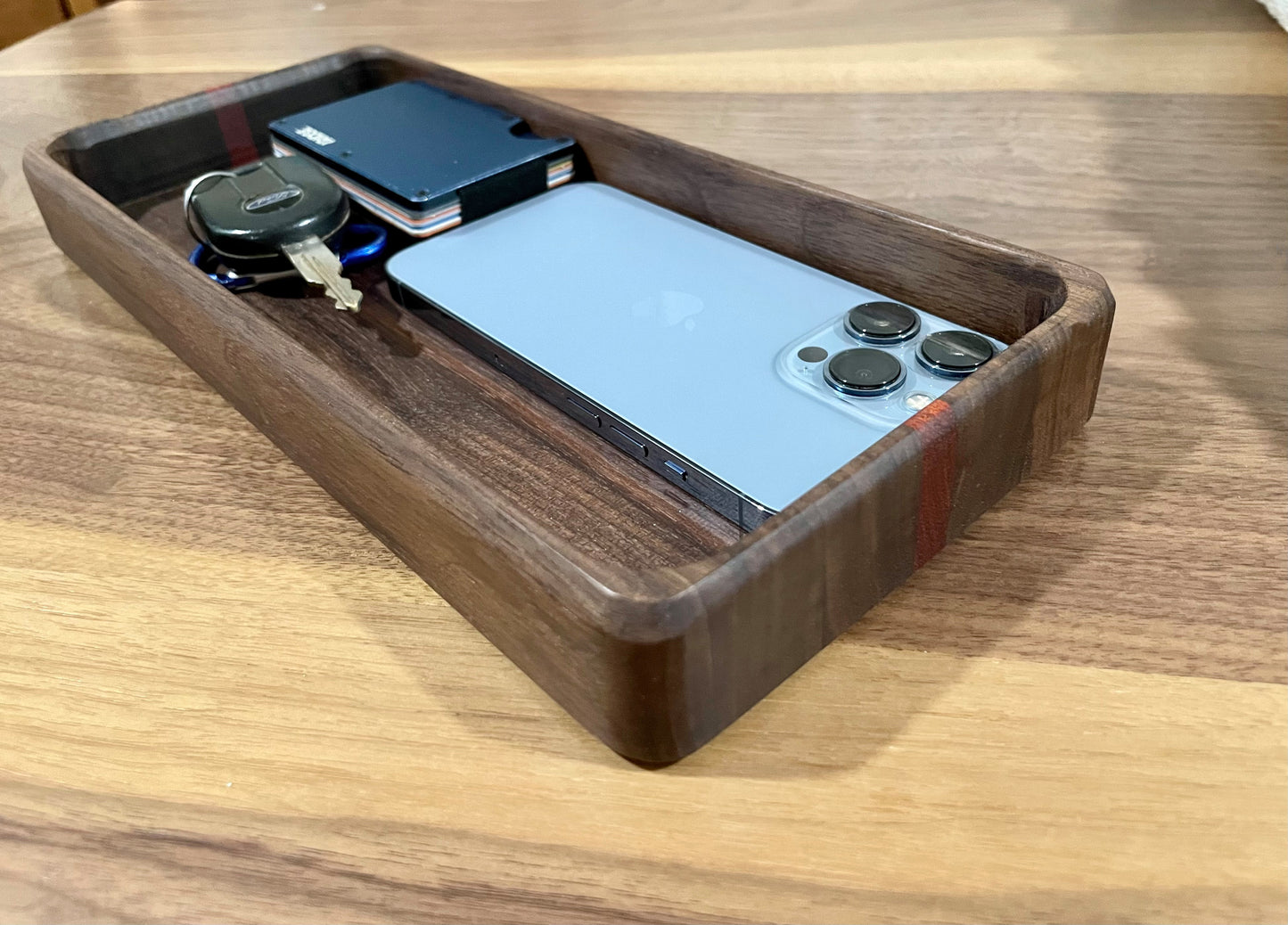 Black Walnut and Bloodwood Hardwood Valet Tray
