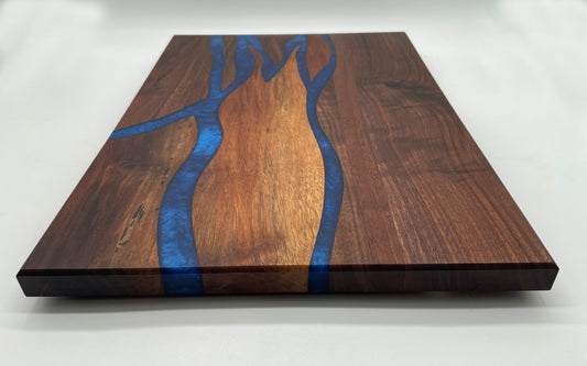 "Blue River" Walnut and Resin Charcuterie Board