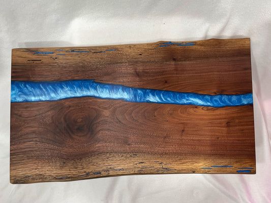 "Blue River" Walnut Live Edge Charcuterie Board