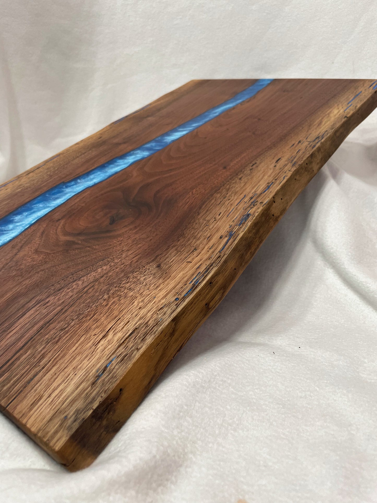 "Blue River" Walnut Live Edge Charcuterie Board