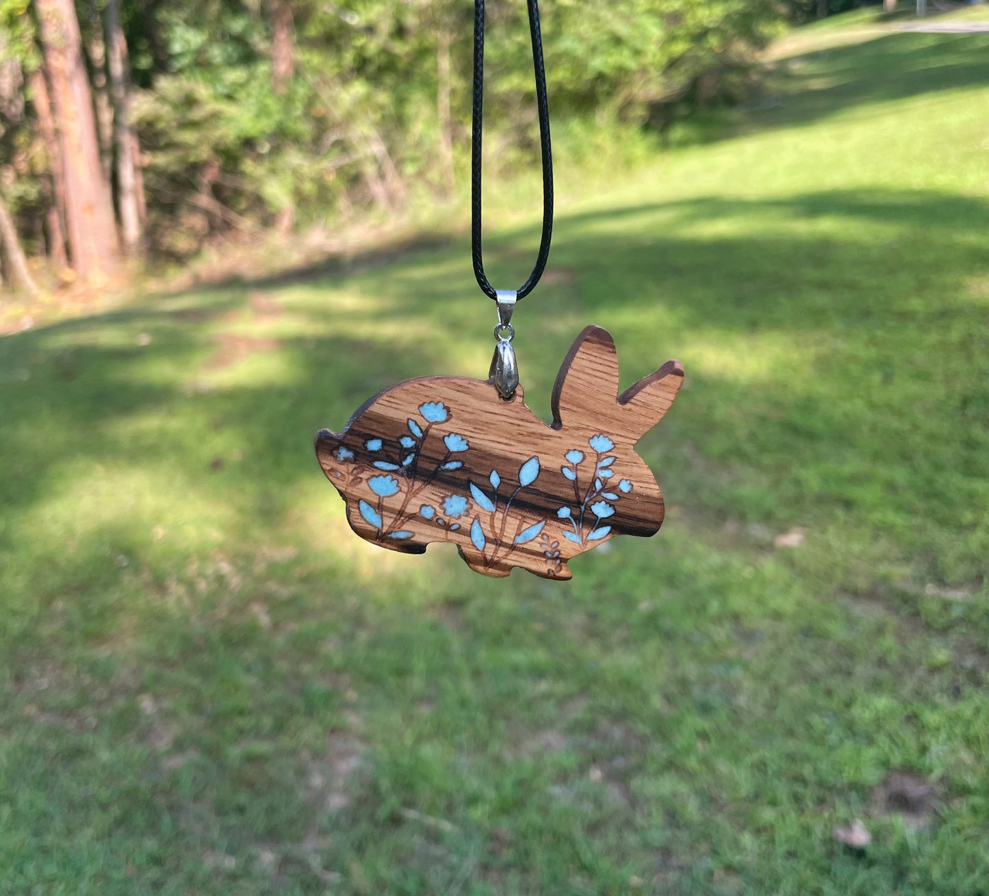 Inlaid Bunny Rabbit Pendant