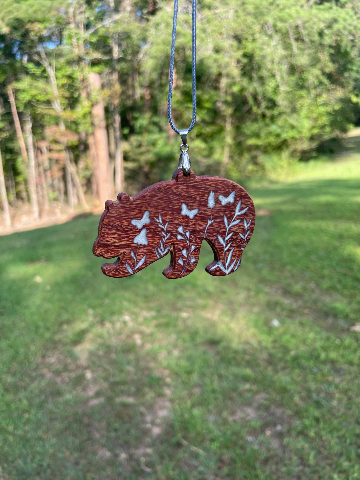 Inlaid Bear Pendant