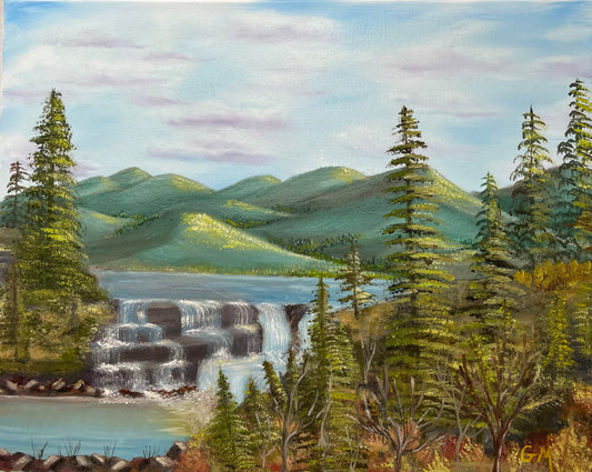 Staircase Waterfall to Lake