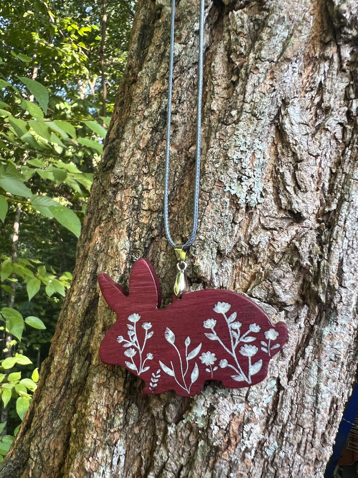 Inlaid Bunny Rabbit Pendant