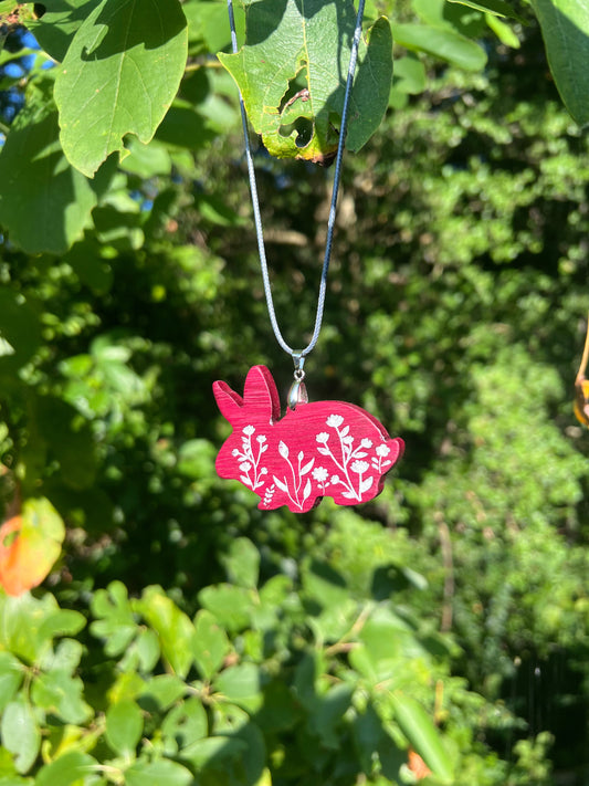 Inlaid Bunny Rabbit Pendant