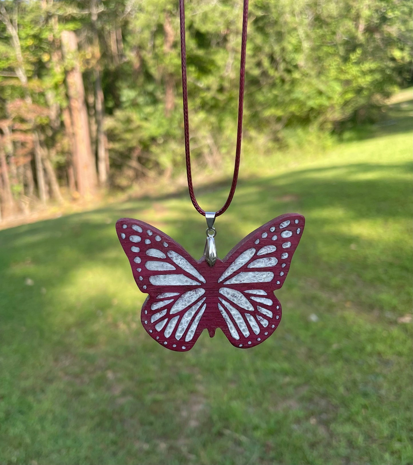 Inlaid Butterfly Pendant