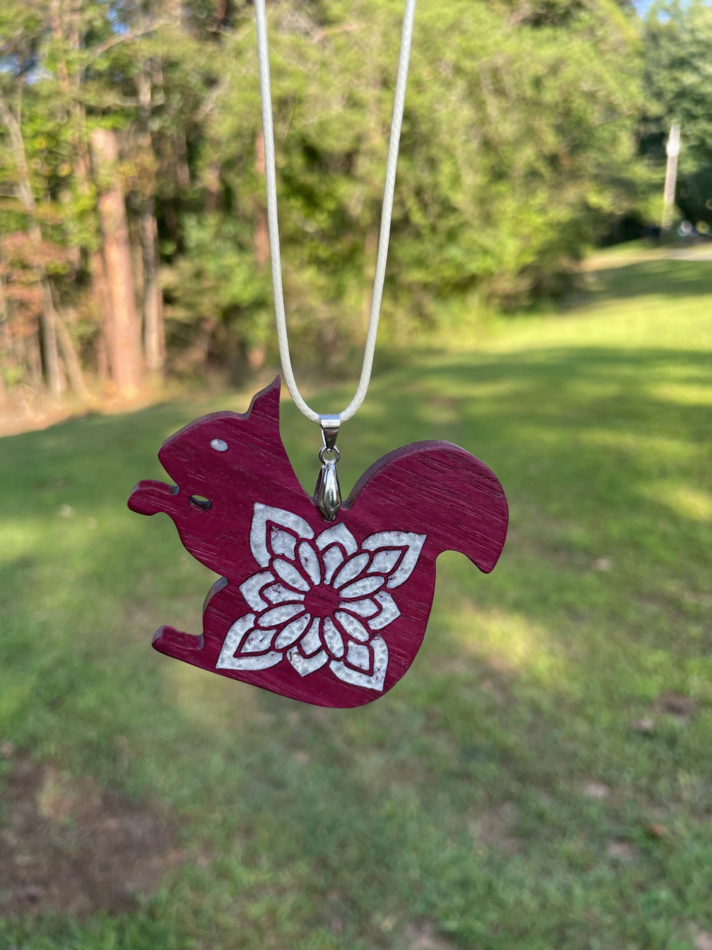 Squirrel Pendant with Inlay