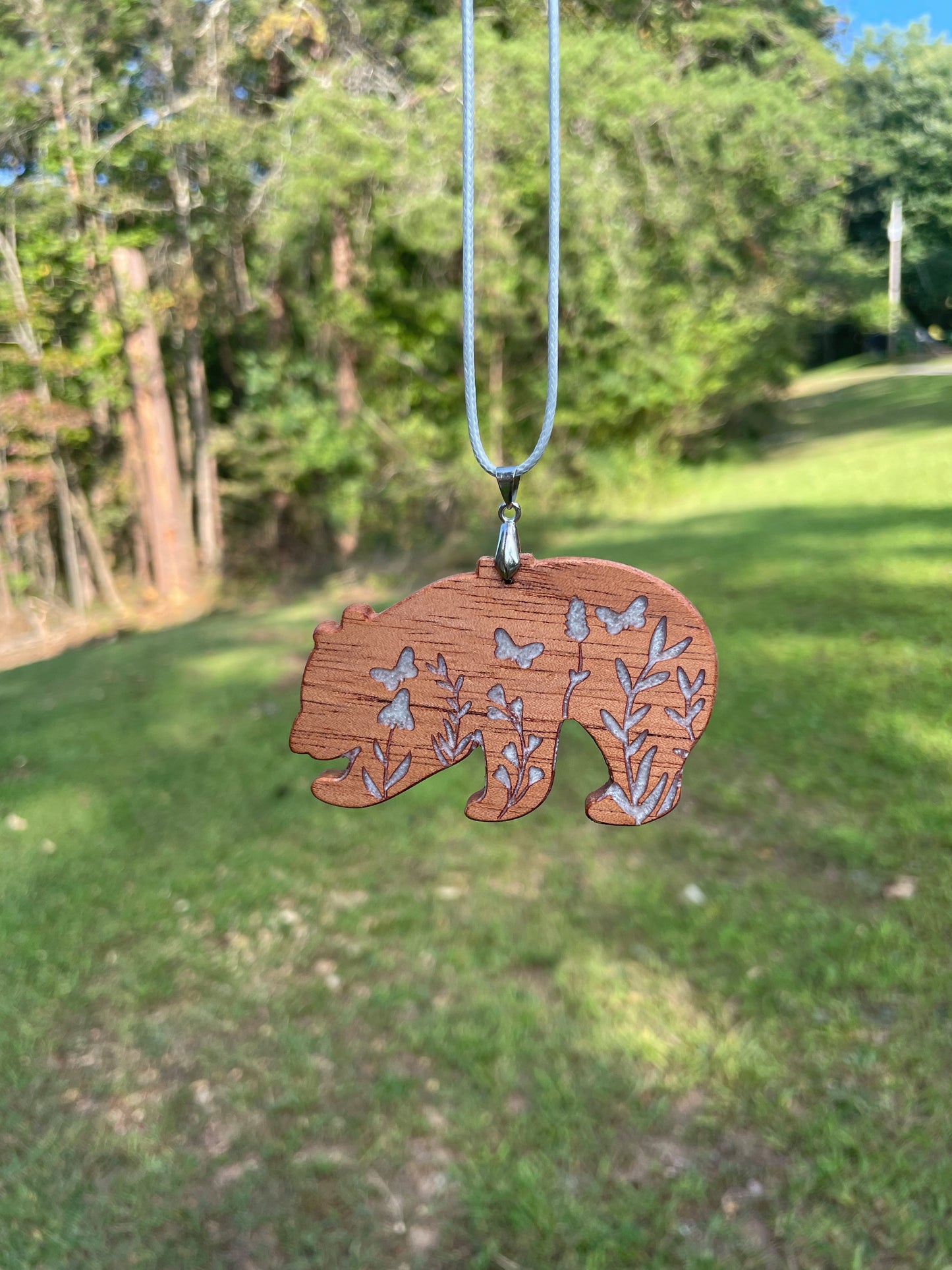 Inlaid Bear Pendant