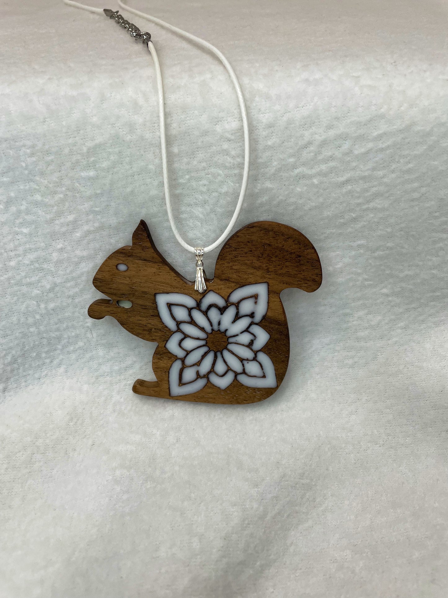 Hardwood Squirrel Lotus Pendant
