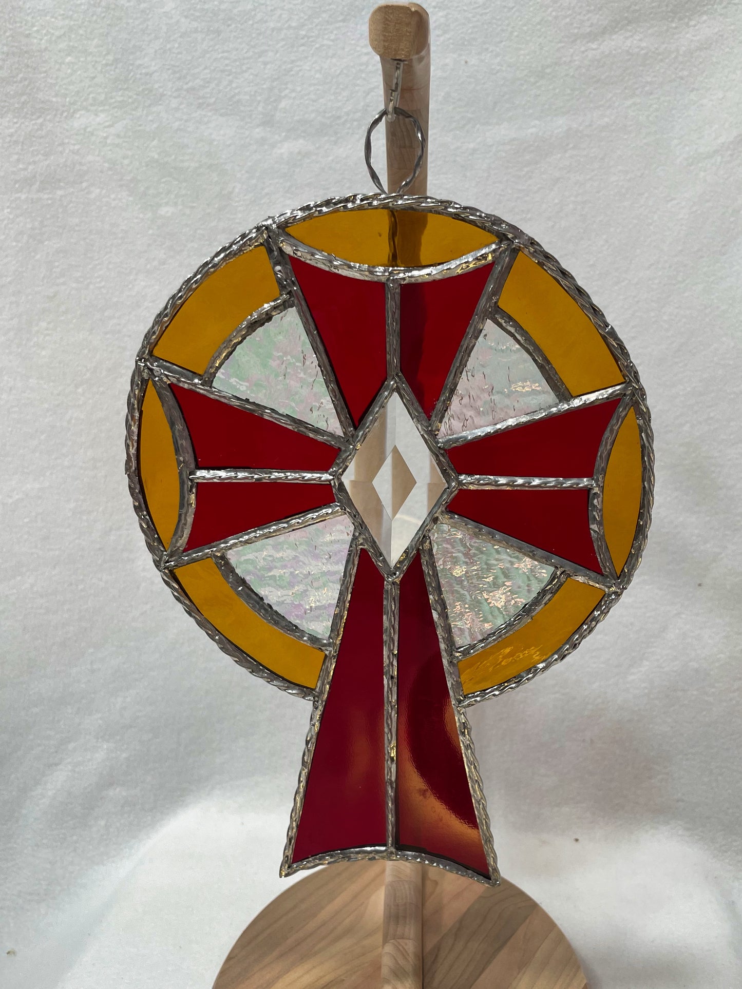 Crimson Byzantine Style Cross- Large