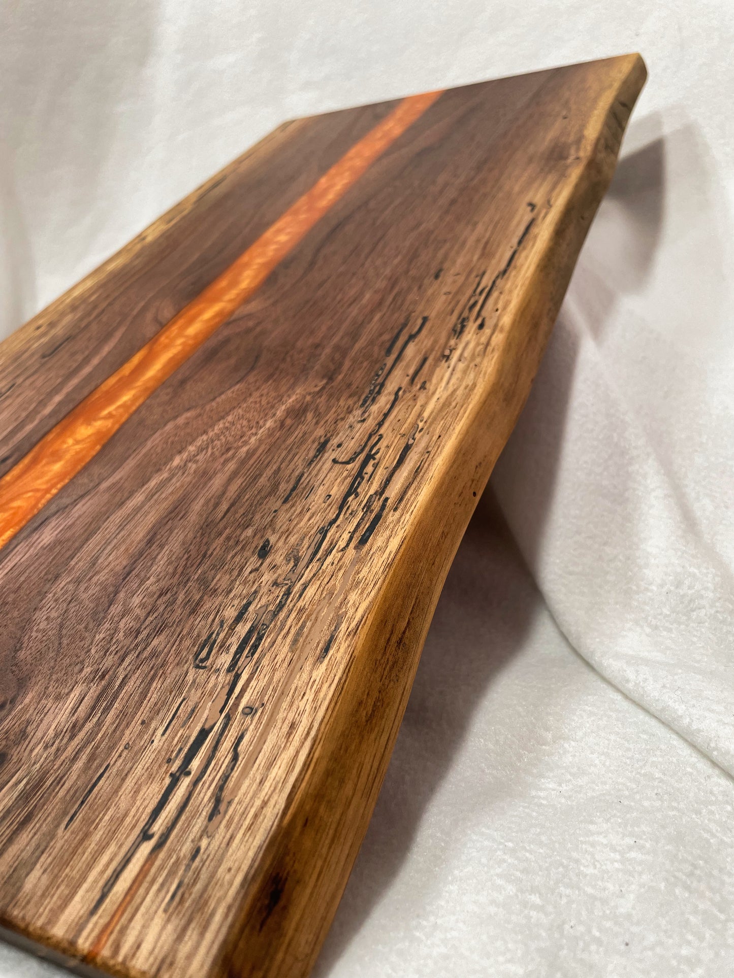 "The Flame" Large Charcuterie Board- Live Edge Walnut