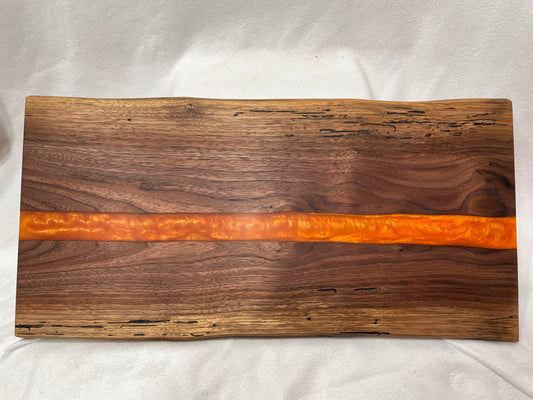 "The Flame" Large Charcuterie Board- Live Edge Walnut