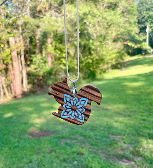 Squirrel Pendant with Inlay