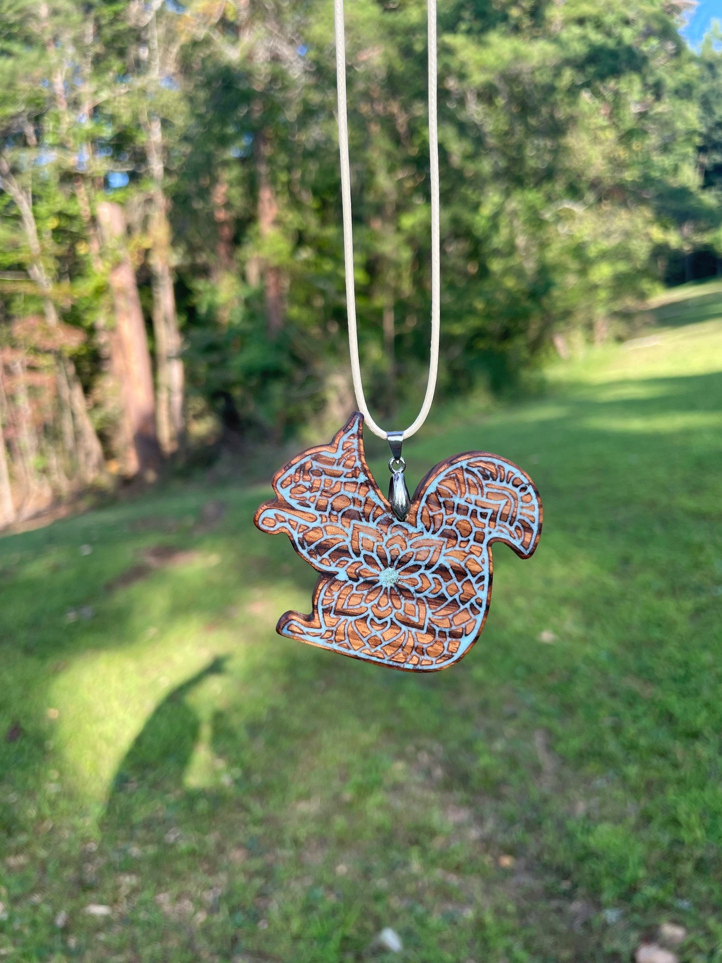 Squirrel Pendant with Inlay