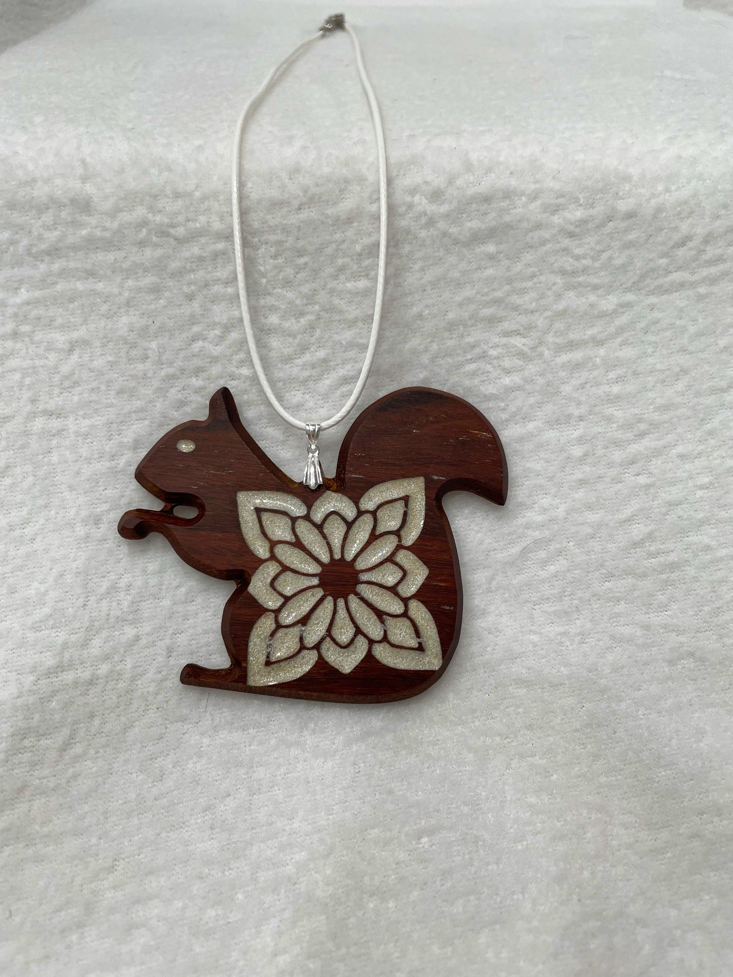 Hardwood Squirrel Lotus Pendant