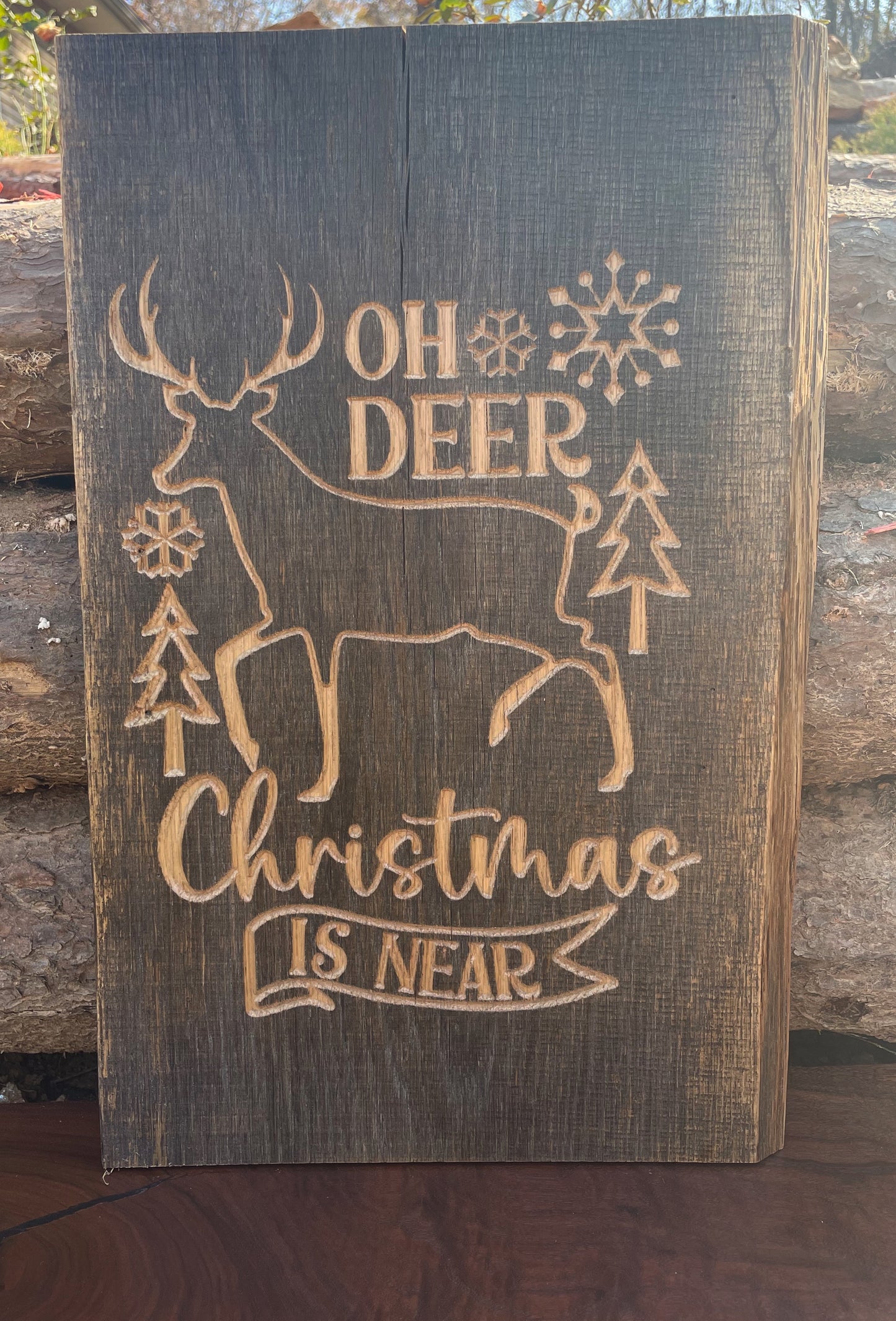 Reclaimed Barn Wood Carved Christmas Signs