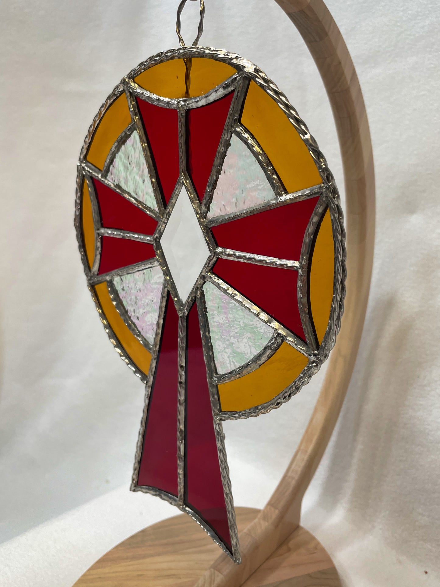 Crimson Byzantine Style Cross- Large