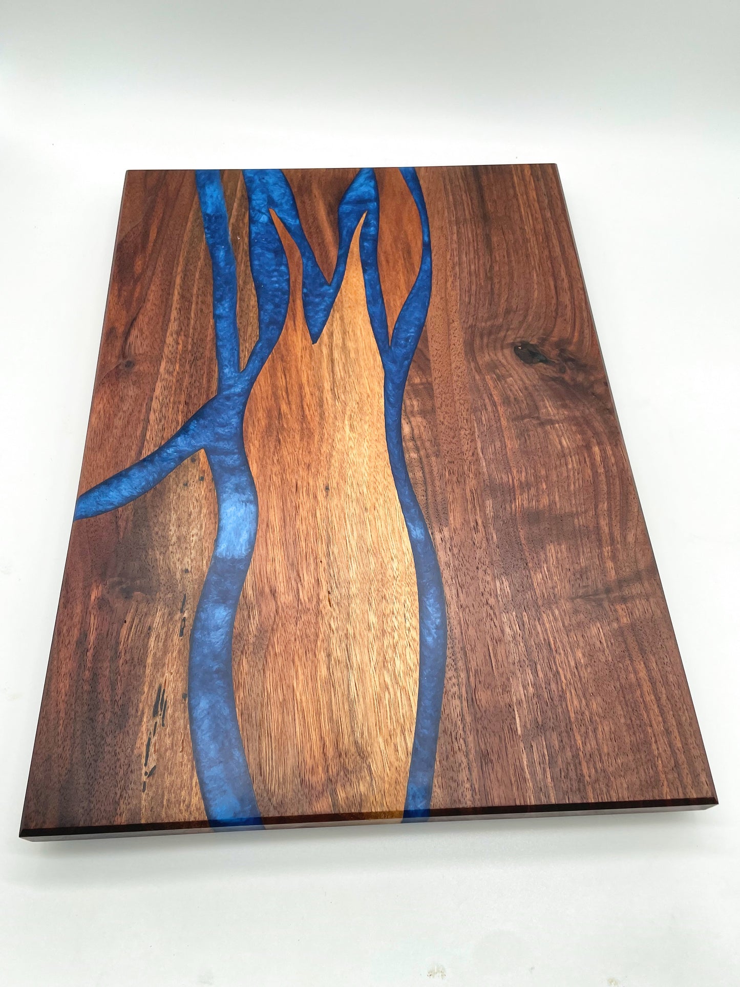 "Blue River" Walnut and Resin Charcuterie Board