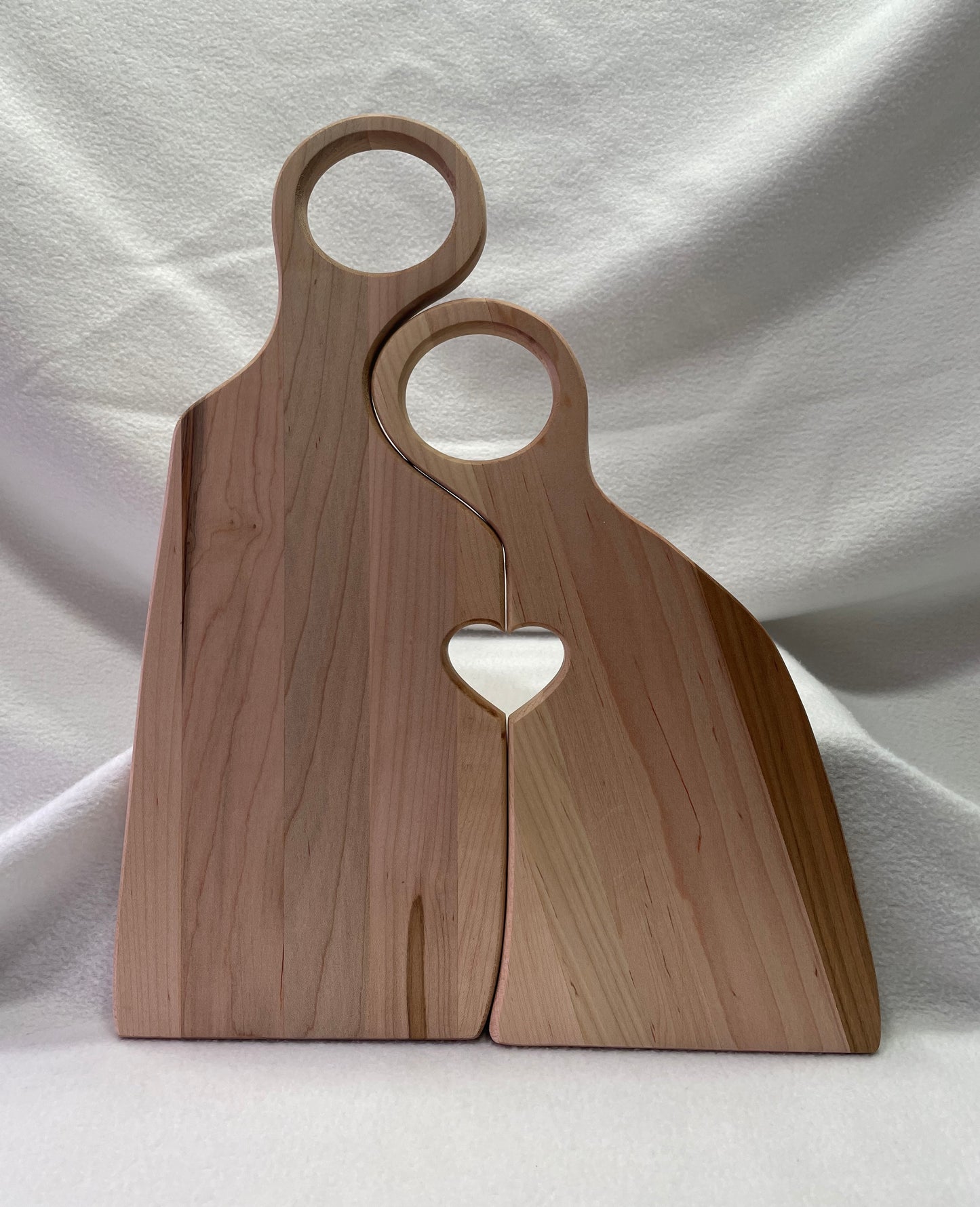 Nesting Hardwood Serving Boards w/ Heart Cutout