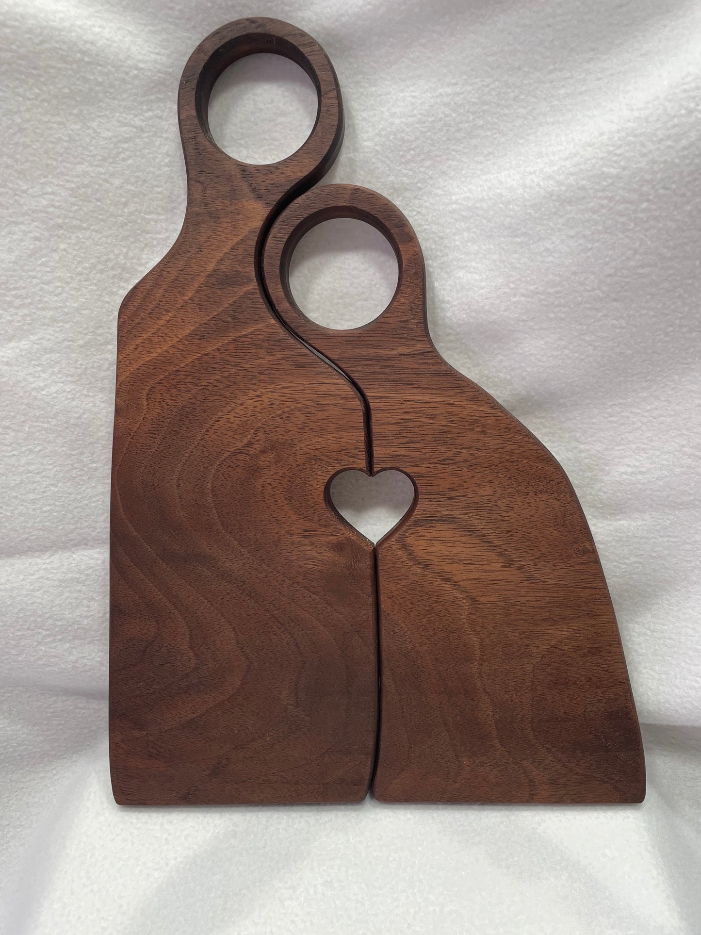 Nesting Hardwood Serving Boards w/ Heart Cutout