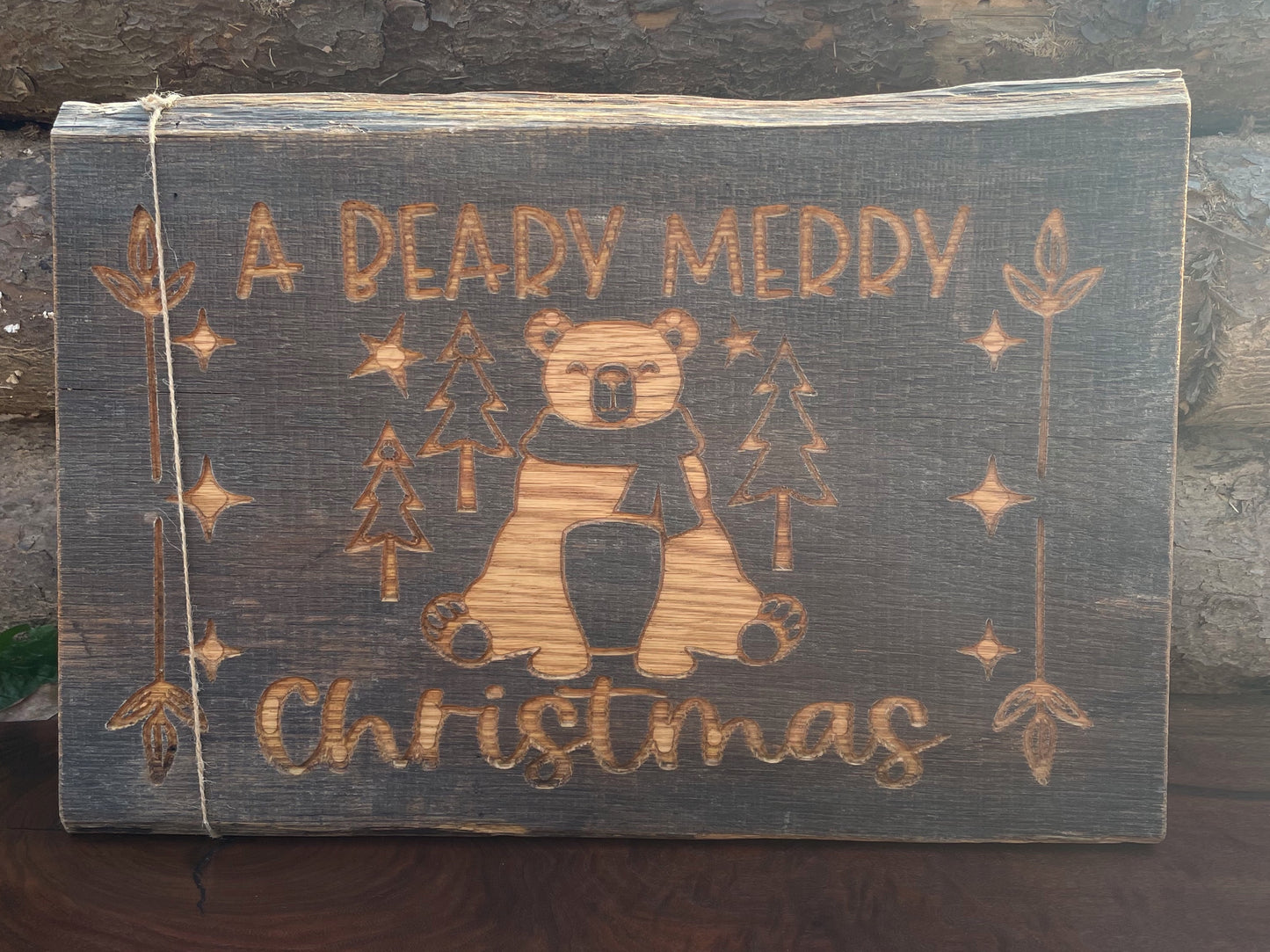 Reclaimed Barn Wood Carved Christmas Signs