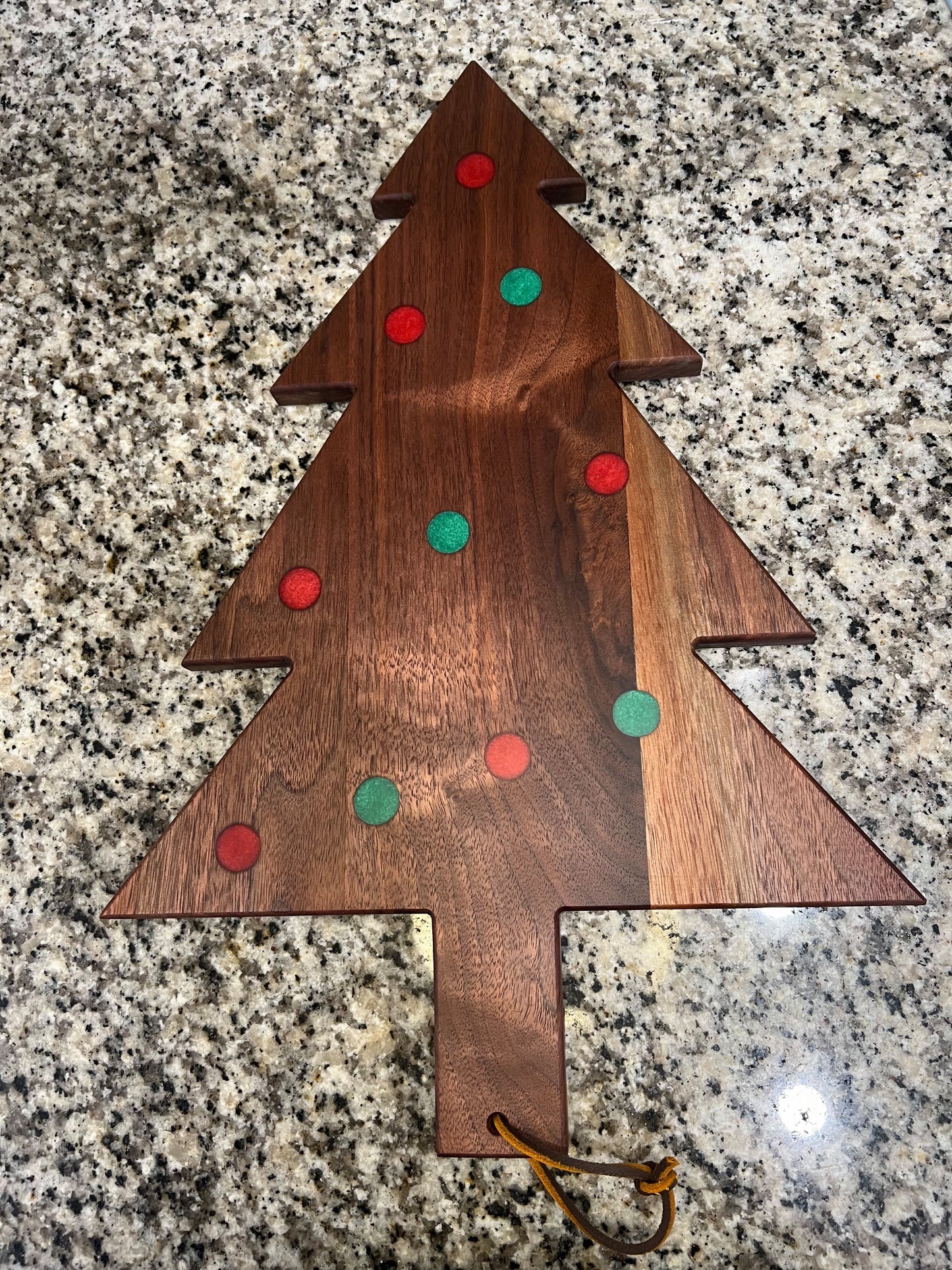 Hardwood Christmas Tree Serving Board