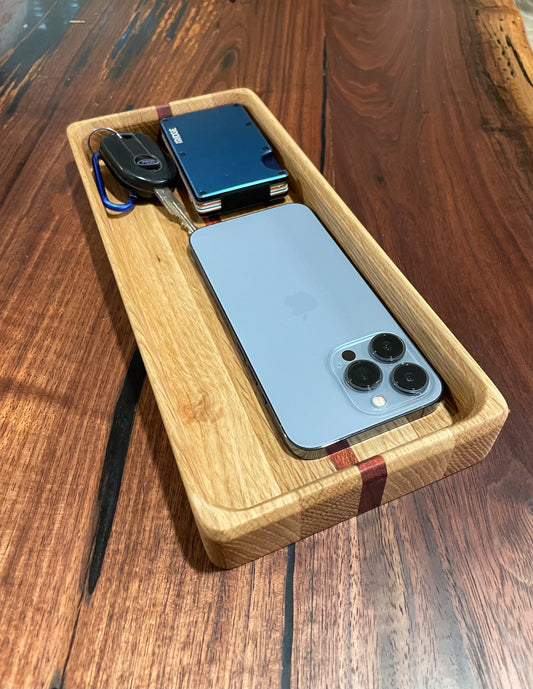 White Oak and Bloodwood Valet Tray