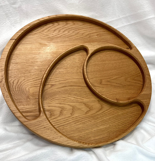 Large White Oak Nut Tray / Party Platter Centerpiece